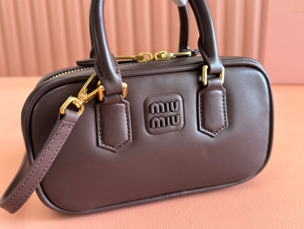 Miu Miu 19 Arcadie Chocolate leather bag Briarwood 239711
