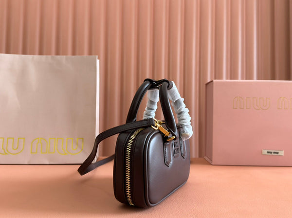 Miu Miu 19 Arcadie Chocolate leather bag Briarwood 239711