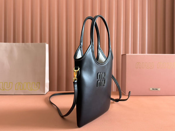 IVY Tote Bag 20 Black Leather 239728