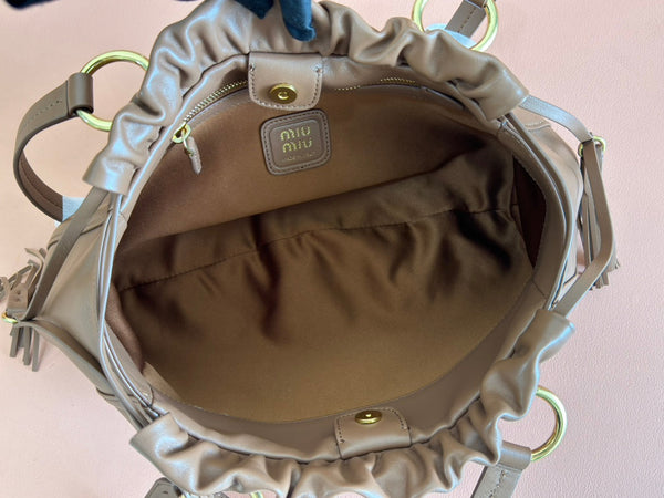 BORSA A MANO JOIE 32 IN PELLE DI AGNELLO LUCIDA MARRONE