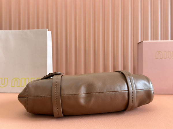 BORSA A MANO JOIE 32 IN PELLE DI AGNELLO LUCIDA MARRONE