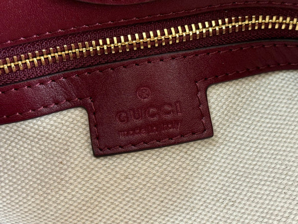 Gucci 73 Mini Bucket Bag Rosso Ancora Red Smooth Leather 239681