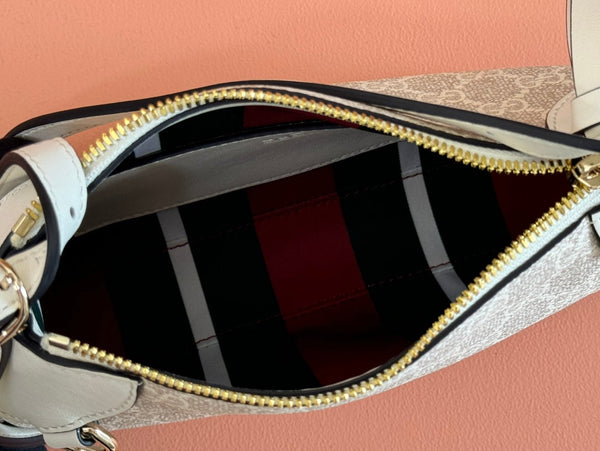 Gucci Ophidia 24.5cm Bag Beige White Canvas 239670