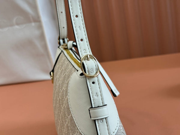 Gucci Ophidia 24.5cm Bag Beige White Canvas 239670
