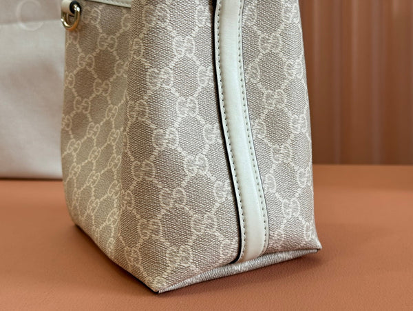 Gucci Ophidia 20.5cm Bag Beige White Canvas 239673