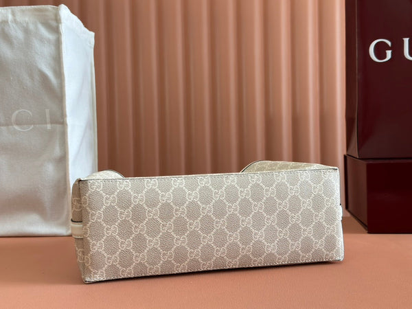 Gucci Ophidia 31cm Bag Beige White Canvas 239666