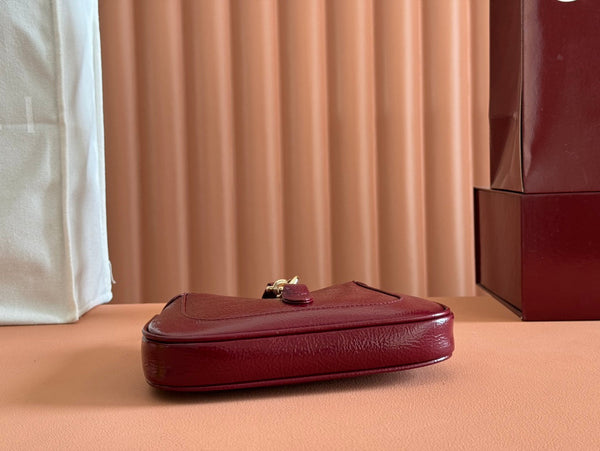 Gucci Jackie Notte Bag Rosso Ancora Red Patent Leather 248415