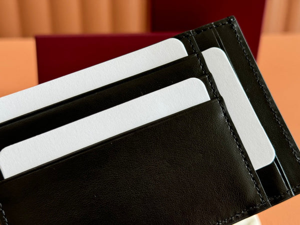 Gucci Card Wallet Grey mix Black Leather 248421