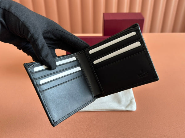 Portafoglio Gucci in pelle goffrata nera 248405