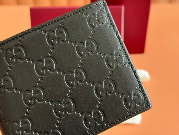 Portafoglio Gucci in pelle goffrata nera 248405