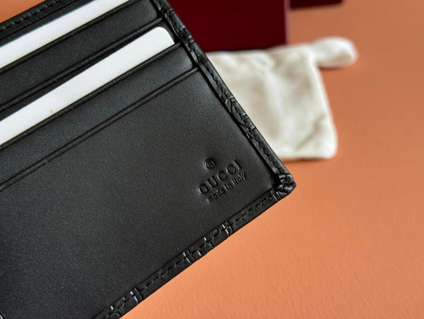 Portafoglio Gucci in pelle goffrata nera 248405