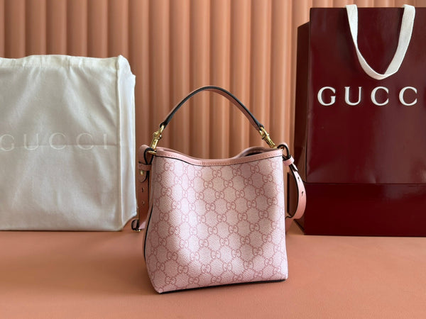 Gucci Ophidia 20.5cm Bag Pink Canvas 244353