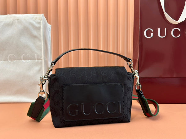 Gucci Bag Black Canvas Leather 248452