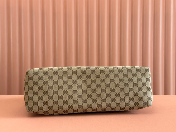 Gucci 36cm Bag Beige Brown mix Black Canvas Leather 248455