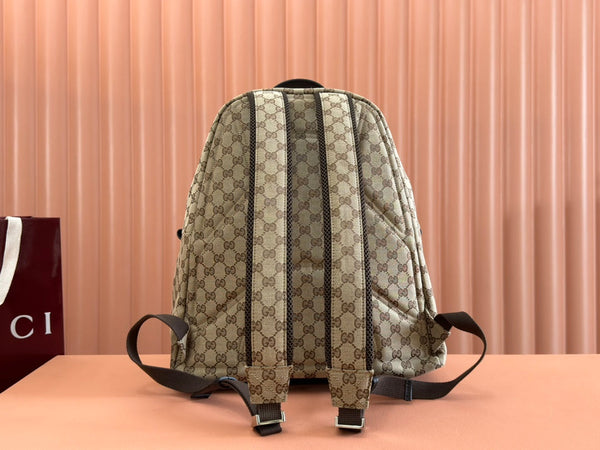 Gucci Backpack Beige mix Brown Canvas Leather 248446