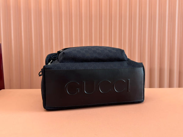 Gucci Backpack Black Canvas Leather 248447