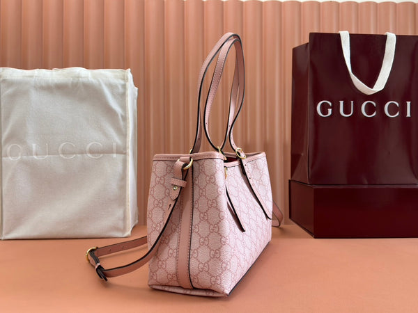 Gucci Ophidia 31cm Bag Pink Canvas 244357