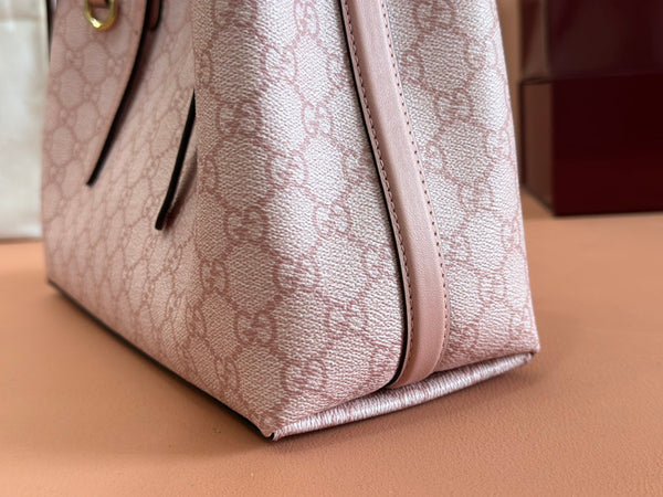 Gucci Ophidia 31cm Bag Pink Canvas 244357