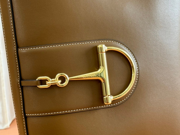 Gucci 73 Mini 27.5cm Bucket Bag Brown Smooth Leather 244436