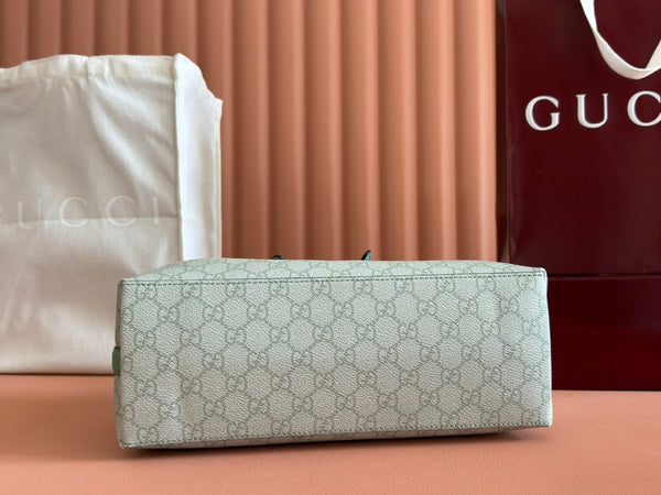 Gucci Ophidia 31cm Bag Green Canvas 244368