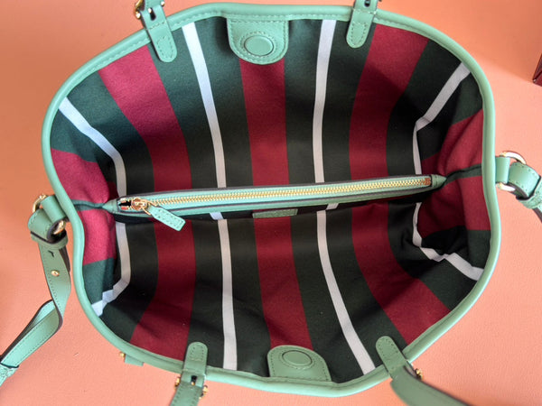 Gucci Ophidia 31cm Bag Green Canvas 244368