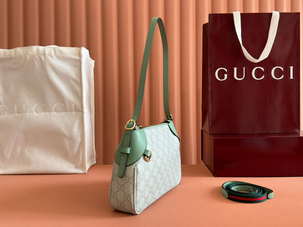 Gucci Ophidia 24.5cm Bag Green Canvas 244369