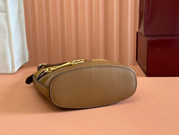 Gucci 73 Mini 20cm Bucket Bag Brown Suede Leather 244448