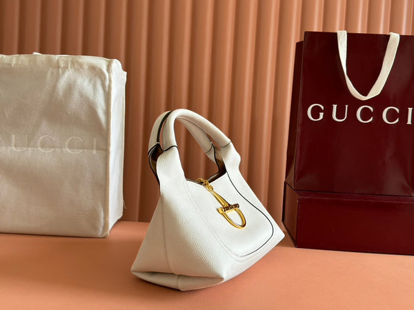 Borsa Gucci Solfbit 27.5 in pelle di vitello bianca 244323