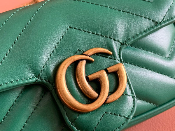 Gucci GG Marmont 16.5 Bag Green Calfskin 248372
