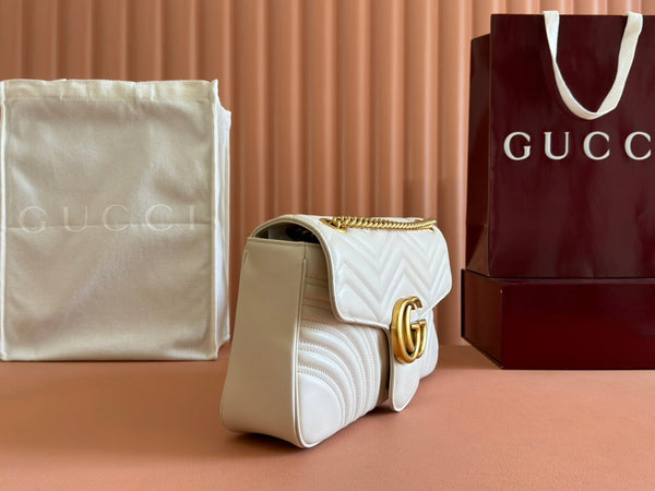 Gucci GG Marmont 31 Bag White Calfskin 248224