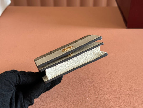 Gucci Marmont Wallet Ebony mix White Canvas Leather 250956