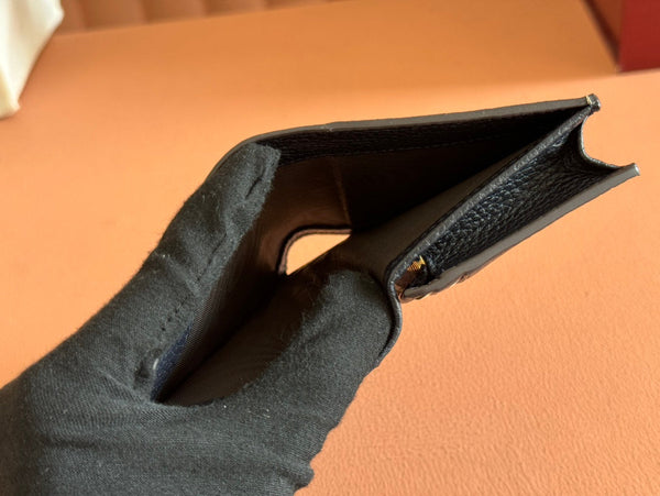 Gucci Marmont Wallet Ebony Blue Black Canvas Leather 250958