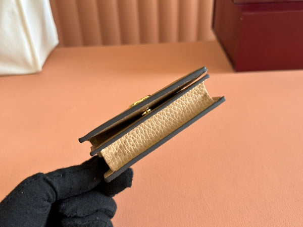 Gucci Marmont Wallet Beige mix Brown Canvas Leather 250959