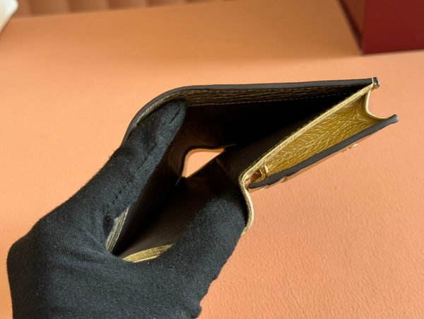 Gucci Marmont Wallet Ebony mix Gold Canvas Leather 250961