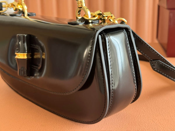 Gucci Bamboo Diva Bag Black Leather 255196