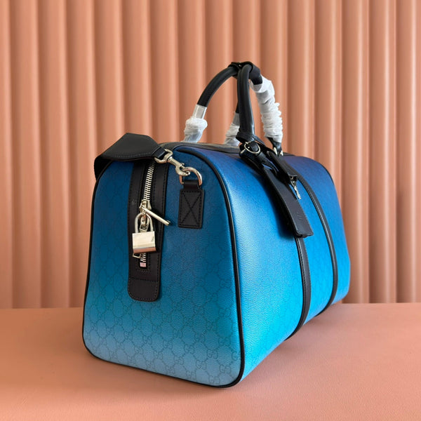 Gucci Chroma Large Duffle Bag Blue Leather