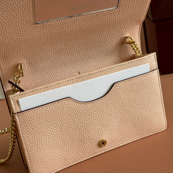 Gucci Marmont Chain Wallet Rosso Ancora Red Leather 255320