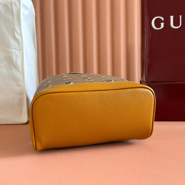 Gucci Mickey Backpack Brown Canvas Leather 255347