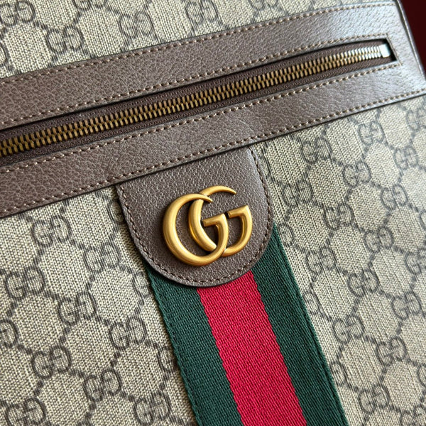 Gucci Ophidia GG Small Messenger Bag Ebony Brown Canvas Leather
