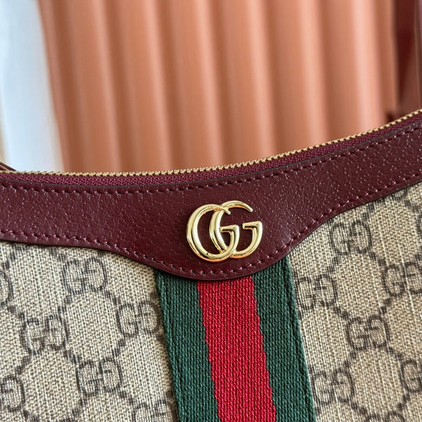 Gucci Ophidia 26cm Bag Ebony Red Canvas 255297