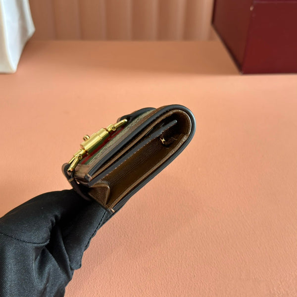 Gucci Jackie Wallet Ebony Brown Canvas Leather 255171