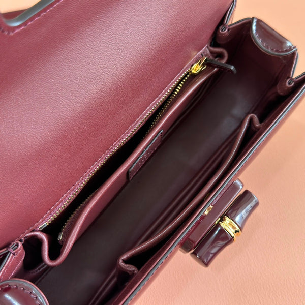 Gucci Bamboo Diva Bag Rosso Ancora Red Leather 255008