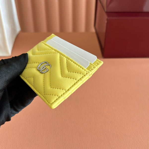 Gucci Marmont Card Wallet Yellow Calfskin 254962