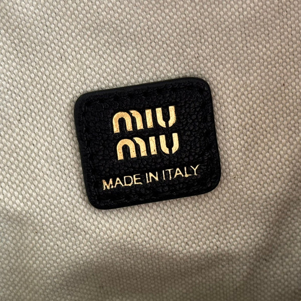 Miu Pouch 25.5cm Black Nappa leather