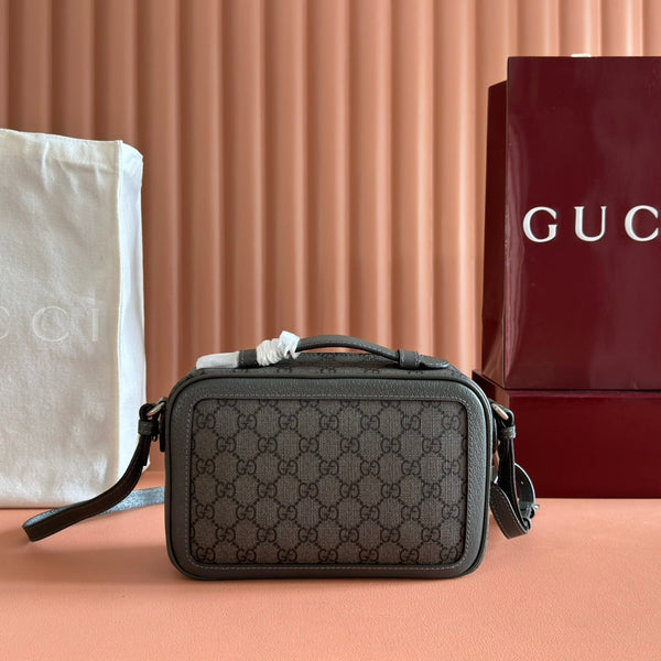 GG Ophidia Small Crossbody Bag Dusty Blue GG Monogram Fabric 272073