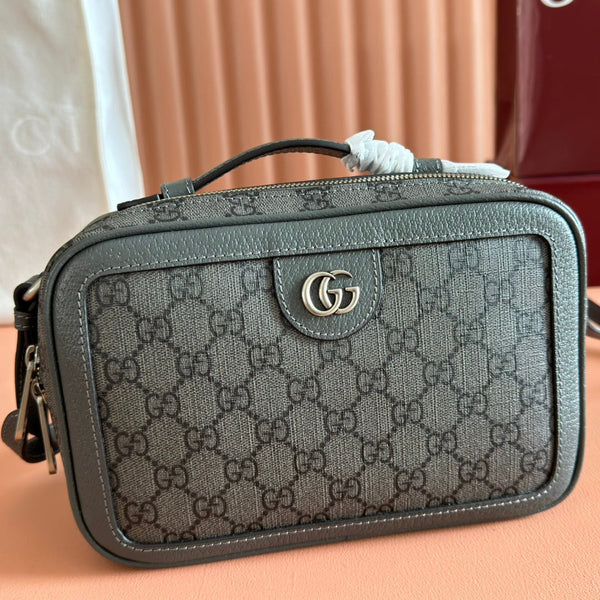 GG Ophidia Small Crossbody Bag Dusty Blue GG Monogram Fabric 272073