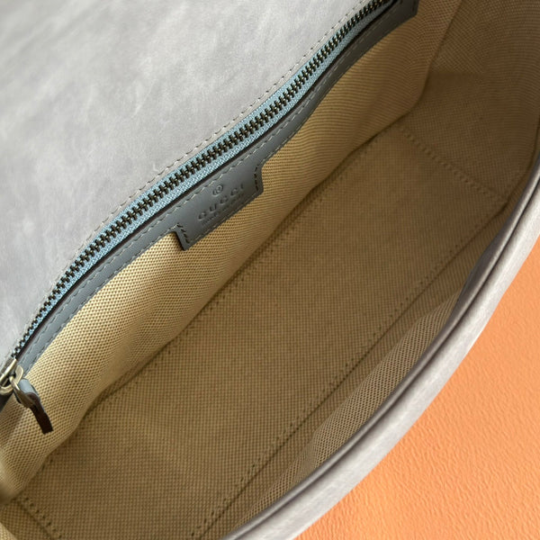 Gucci Marmont Bag 26 Gray Suede Gold Hardware 272093