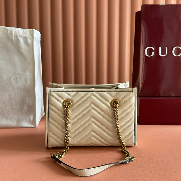 GG Marmont Matelasse Tote Beige Leather 271804