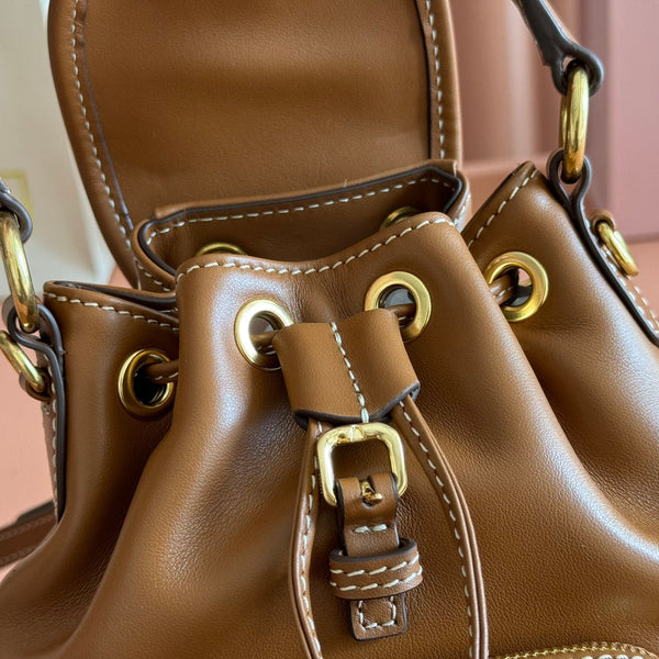 Miu MIni Backpack Brown Leather 273201