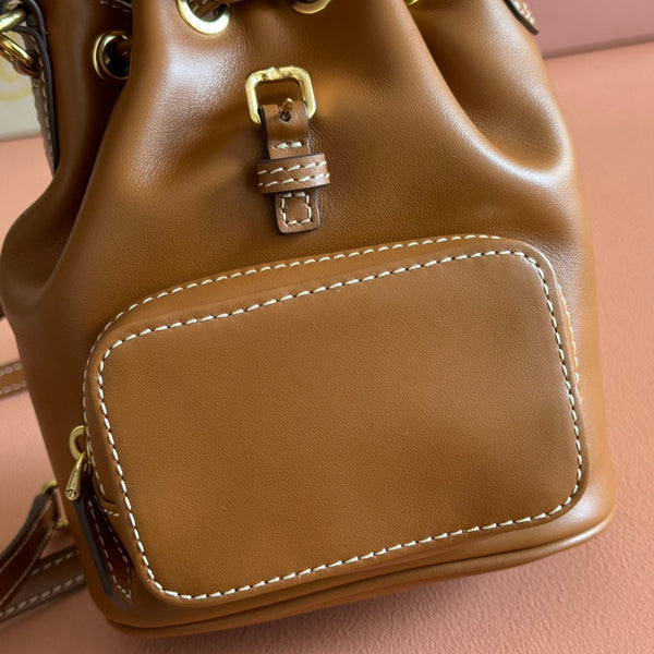 Miu MIni Backpack Brown Leather 273201